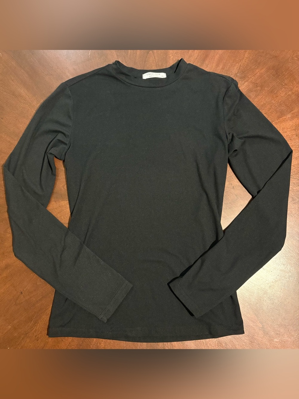 Ekouaer Women Black Super Soft Polyester Blend Long Sleeve T-Shirt XSmall Fitted
